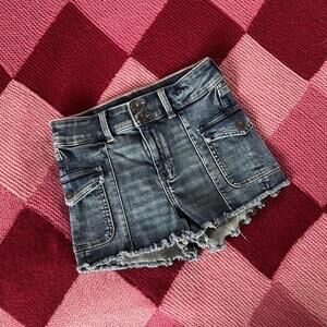 high waisted micro mini denim shorts